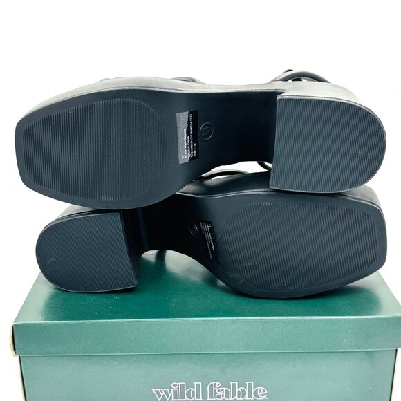 Wild Fable Black Astro Strappy Heels 4" Platform w/ Memory Foam Womens Sz 13 NIB - Picture 9 of 9